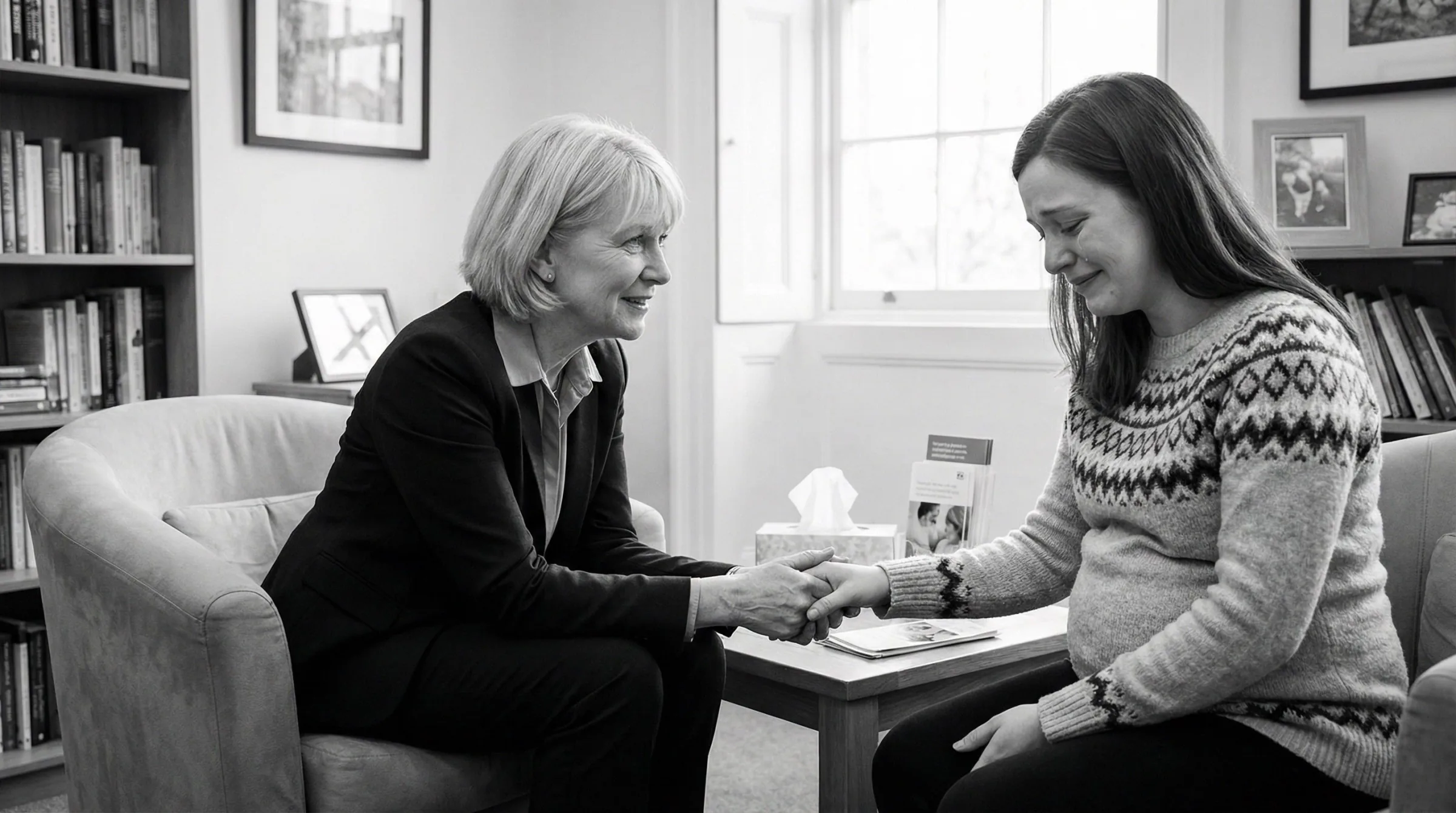 Compassionate coach working with a client