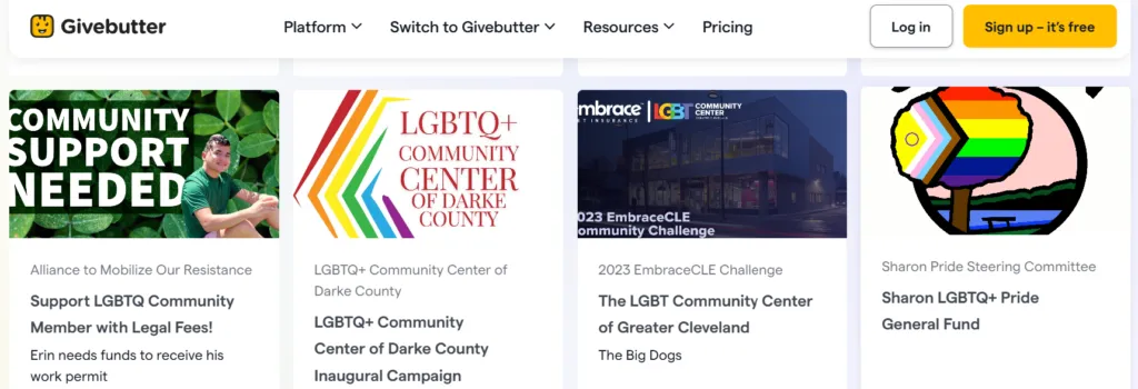GiveButter Loves LGBTQ Campaigns