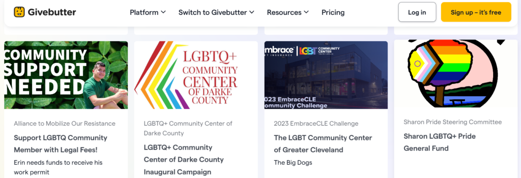 GiveButter Loves LGBTQ Campaigns 