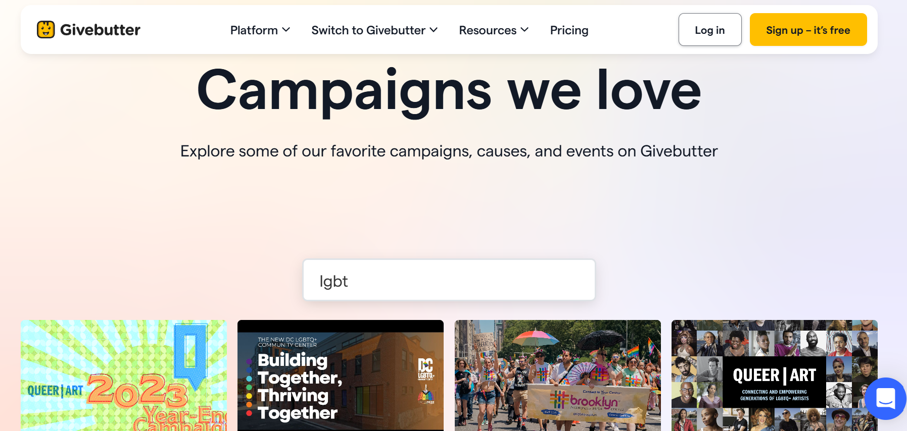 GiveButter Loves LGBTQ+ Campaigns