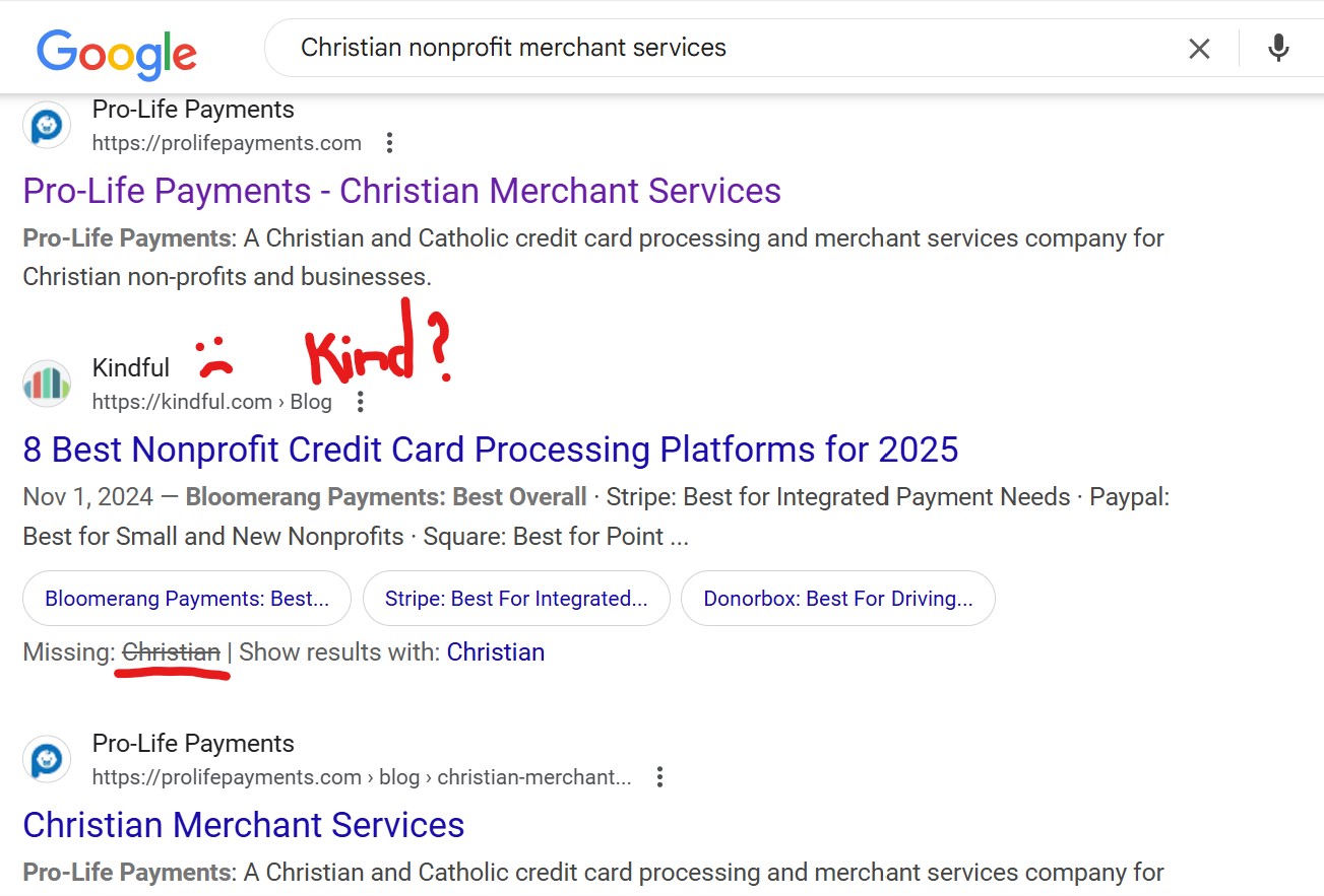 Christian nonprofit merchant services